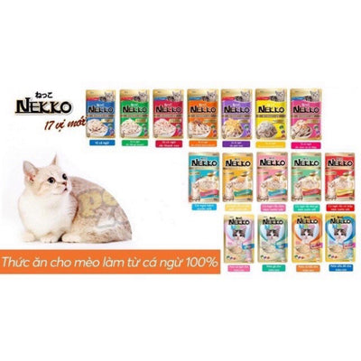 Pate Cho Mèo Nekko 70g - Thức Ăn Ướt Dinh Dưỡng, Hỗ Trợ Thị Lực & Da Lông Mượt - Nhiều Hương Vị