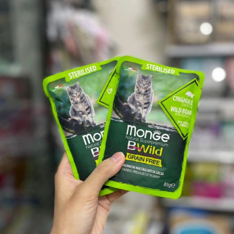 Pate Monge BWild cho mèo mọi độ tuổi - nhập khẩu Ý phù hợp mèo trưởng thành và mèo triệt sản - Huna