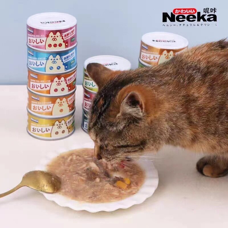 10 hộp Pate Neeka Cho Mèo Lon 85g Dạng Sốt Thịt Dinh Dưỡng Cân Bằng Ngon Miệng