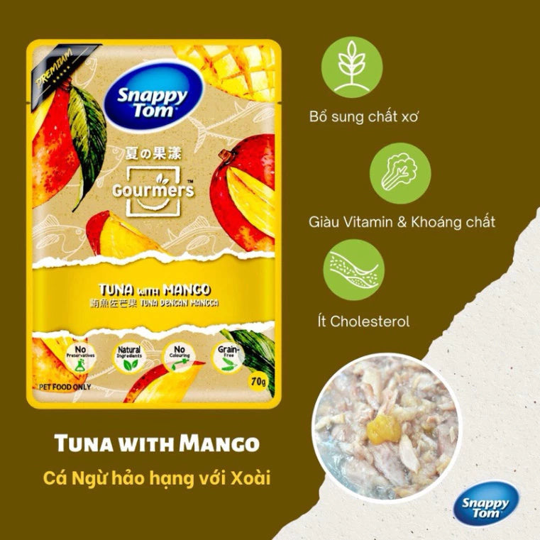 [Thùng 24 Gói] Pate Snappy Tom TRÁI CÂY Pate Cho Mèo Gói 70g - Huna