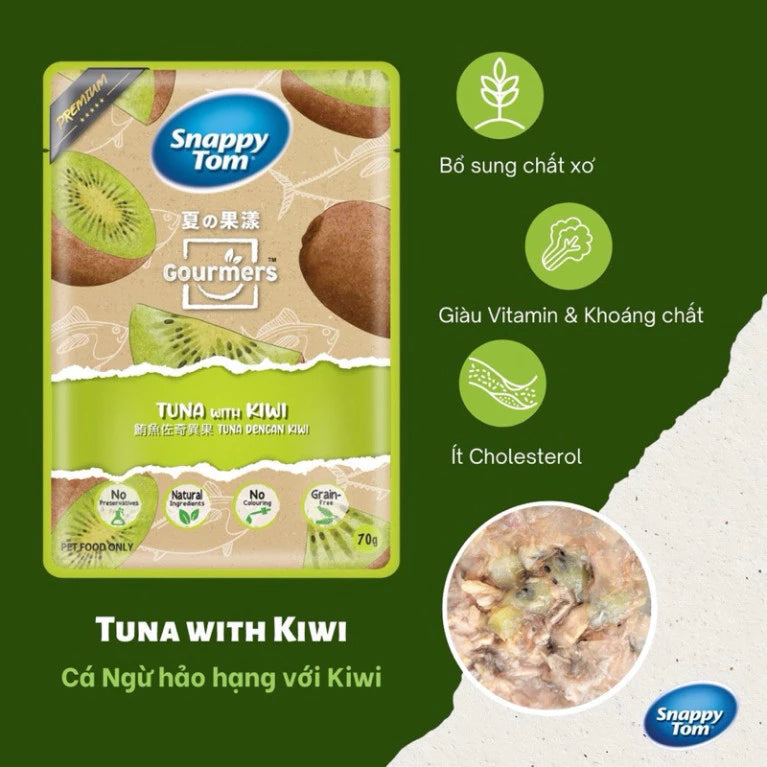 [Thùng 24 Gói] Pate Snappy Tom TRÁI CÂY Pate Cho Mèo Gói 70g - Huna