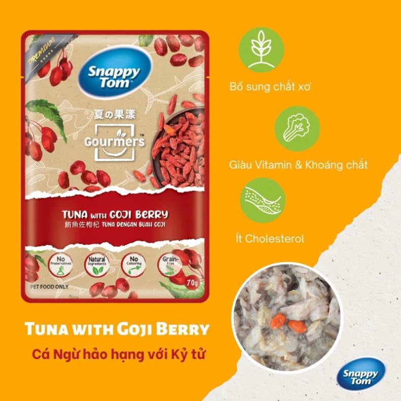 [Thùng 24 Gói] Pate Snappy Tom TRÁI CÂY Pate Cho Mèo Gói 70g - Huna