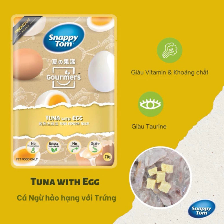[Thùng 24 Gói] Pate Snappy Tom TRÁI CÂY Pate Cho Mèo Gói 70g - Huna