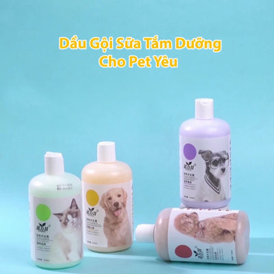 Sữa tắm cho chó mèo Dorrikey, giảm nấm ngứa, dưỡng ẩm, trừ ve rận, bao thơm, sạch 510ml - Huna