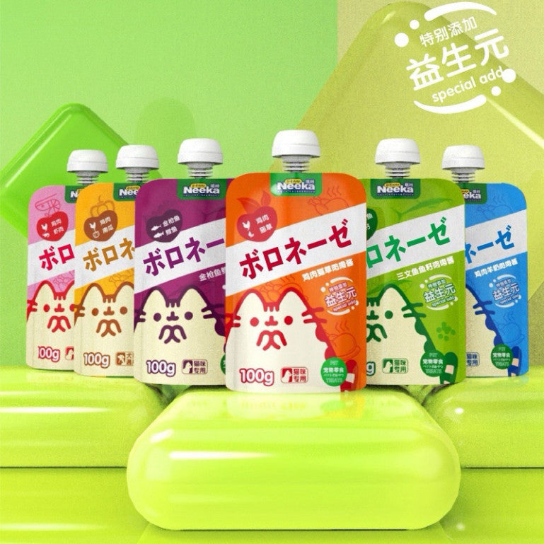 Súp thưởng nắp vặn Neeka 6 hương vị gói 100g cho mèo - Huna