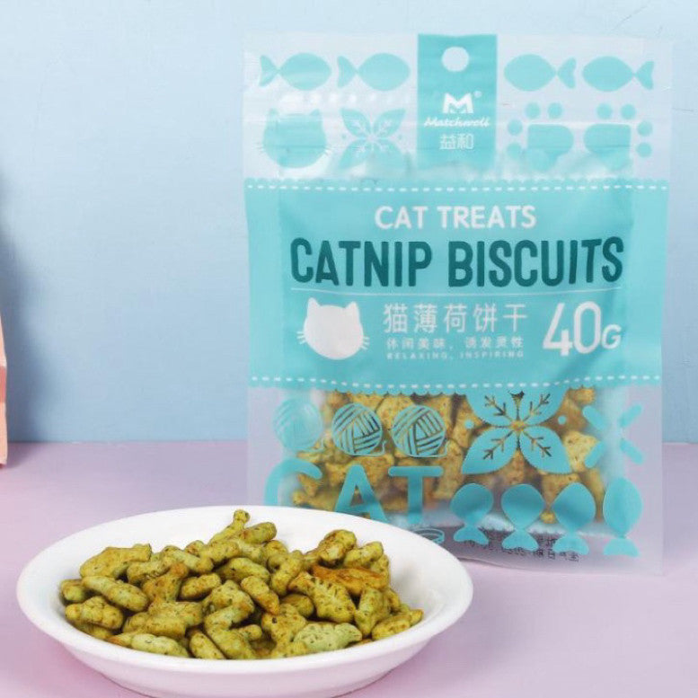 Bánh Cá, Pet snack, Biscuits Catnip túi 40g chính hãng Giảm Búi Lông Viêm Răng Hôi Miệng Cho Mèo - Huna