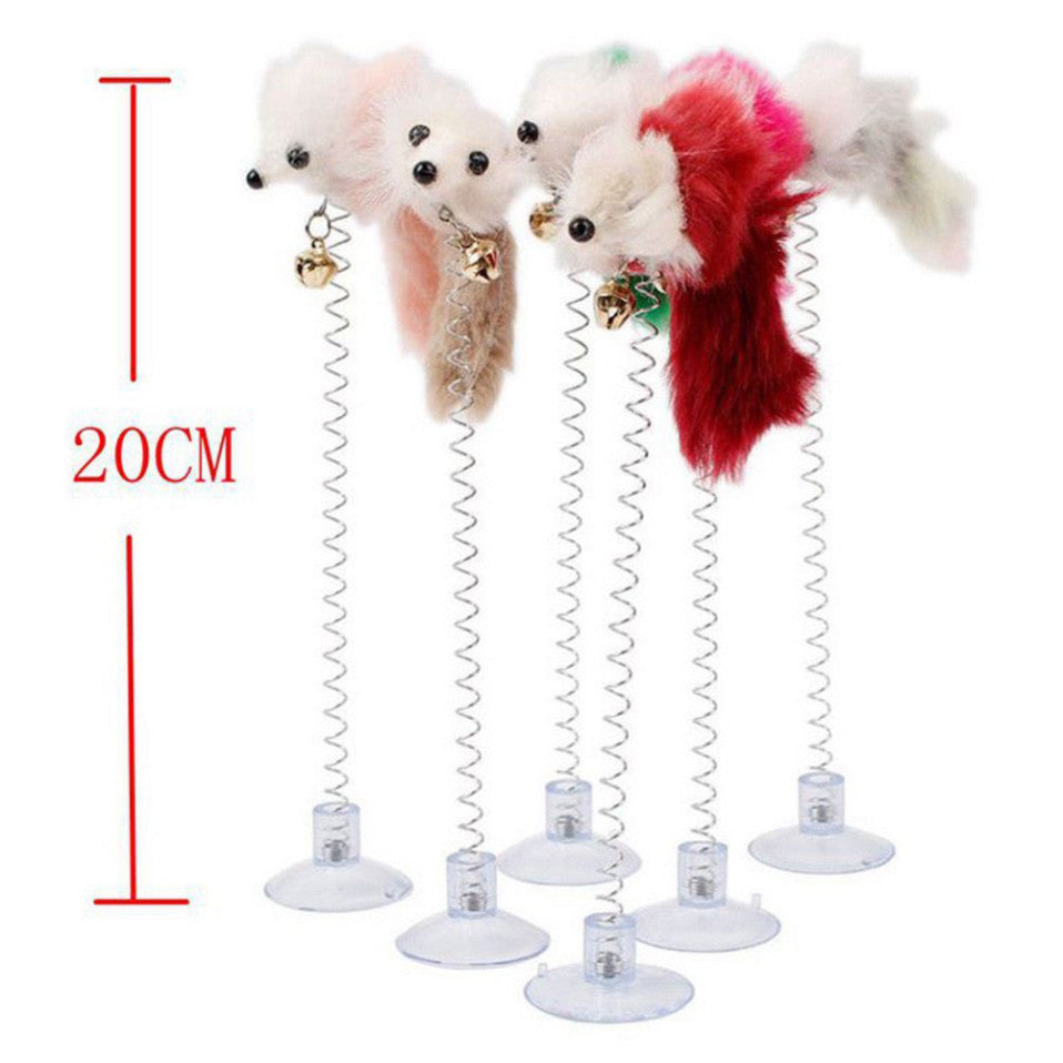 CÂY LÒ XO đồ chơi cho mèo gắn trên bàn, sàn gạch đồ chơi tự tương tác cho mèo thú cưng - Huna