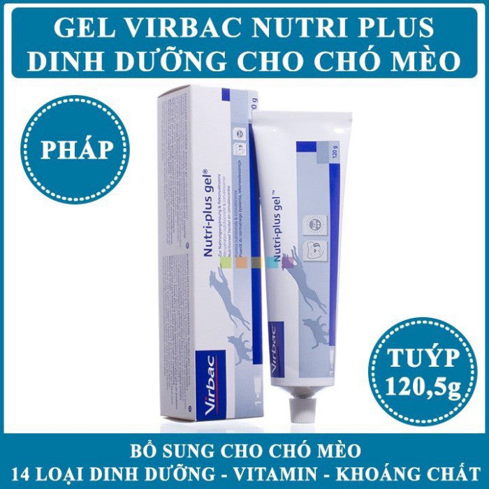 Gel dinh dưỡng cho chó mèo Nutri Plus Gel Virbac 120.5g Cung cấp năng lượng, vitamin, khoáng chất - Huna