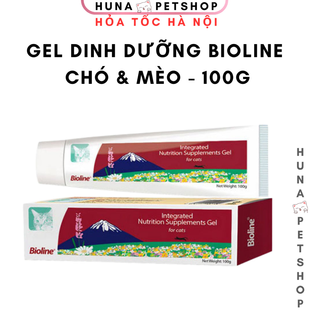 Gel Dinh Dưỡng Gel tiêu búi lông Bioline Nutrition Supplements Gel 100g - Dành Cho Chó & Mèo - Huna