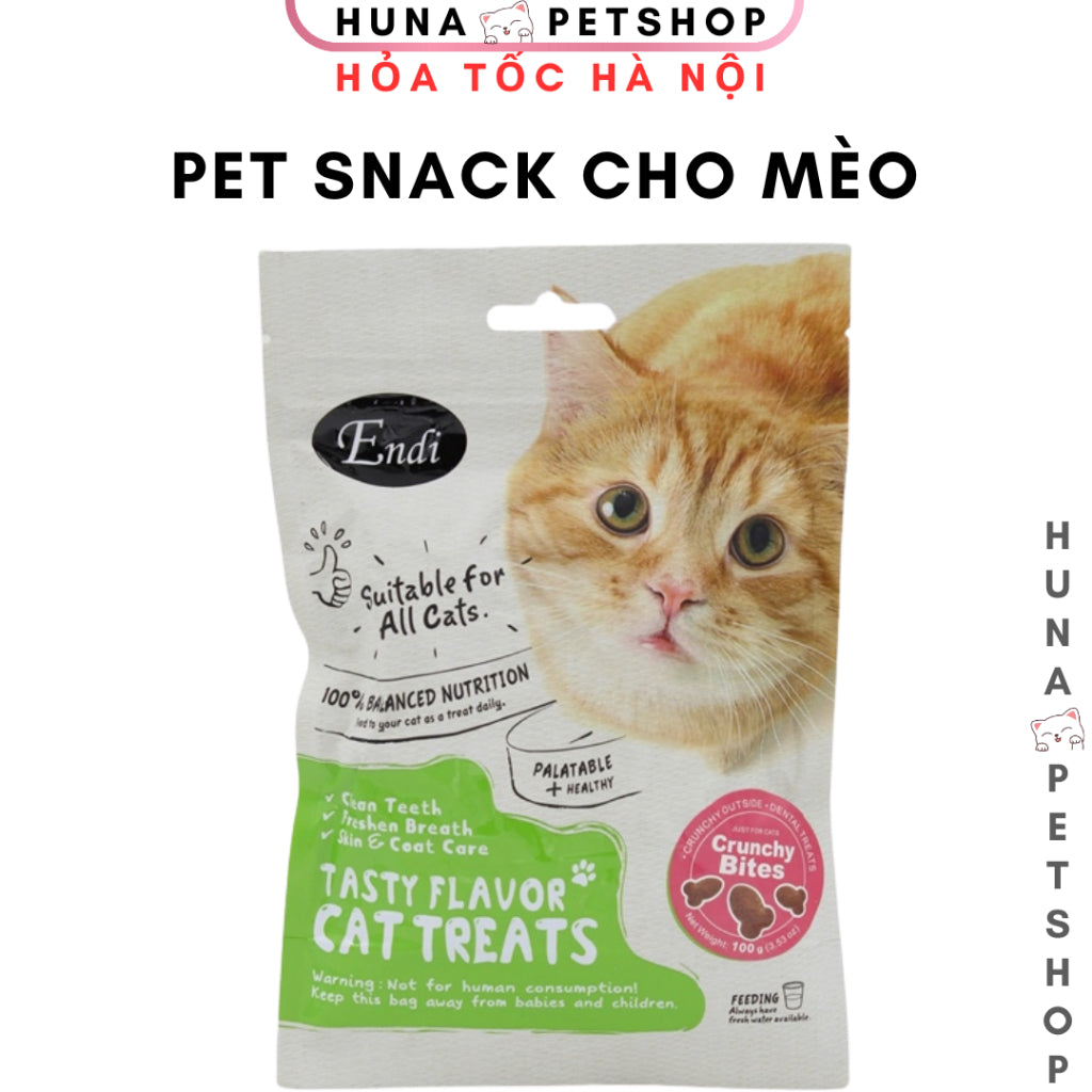 Bánh Thưởng Cho Mèo Endi  Vị Tôm, Gà, Cá 60g - Hỗ Trợ Răng Miệng & Hơi Thở Thơm Mát