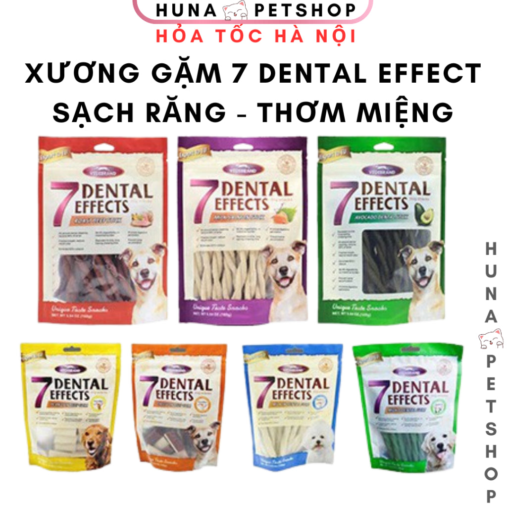 Snack Gặm Sạch Răng, Thơm miệng Cho Chó 7 Dental Effects (160g) – Huna