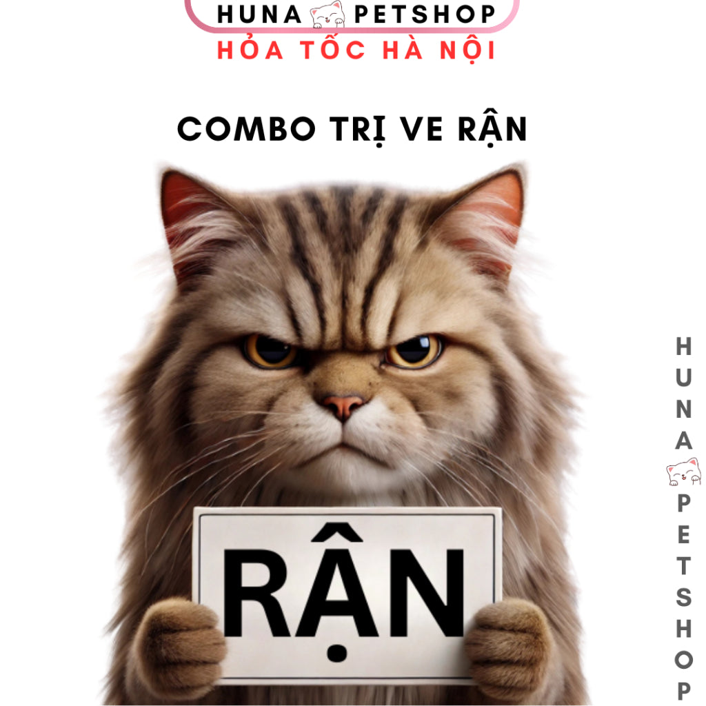 Full set Trị Ve Rận Toàn Diện Cho Chó Mèo - Huna 🐶🐱