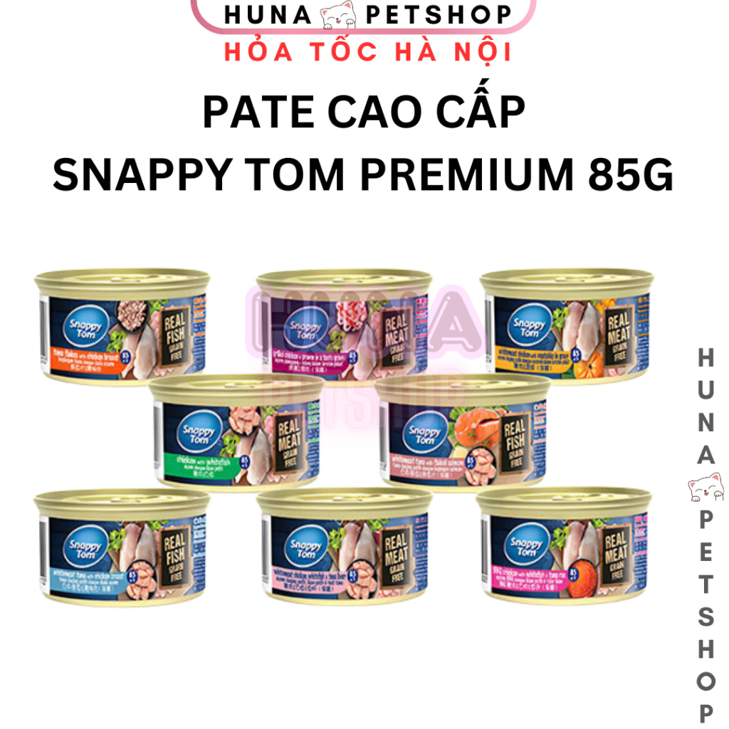Pate Cao Cấp Cho Mèo Snappy Tom Premium 85g - Dành cho mèo lớn, mèo con – Huna