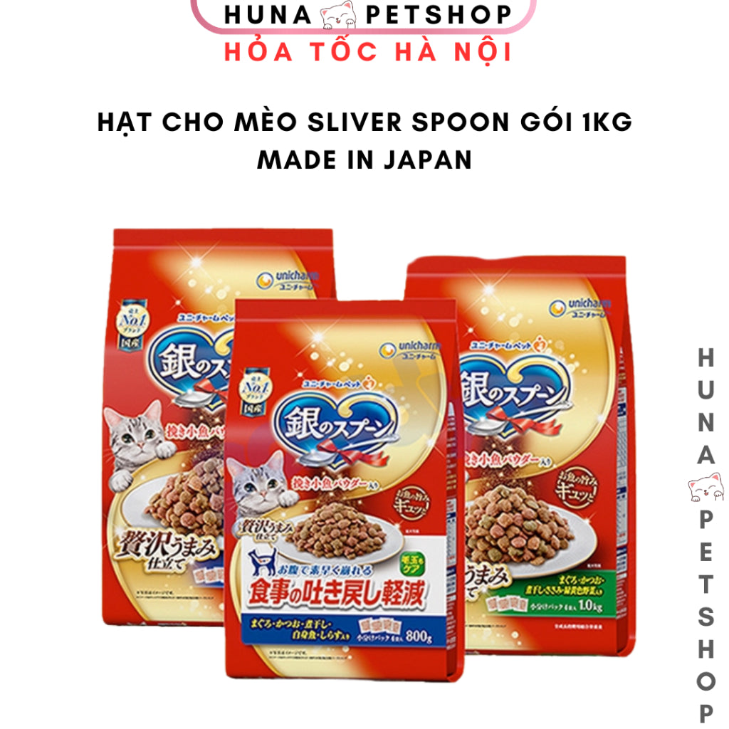 Combo tiết kiệm - 2 túi 1kg Hạt Mèo Silver Spoon Nhật Bản Hỗ trợ tiêu hóa – Huna