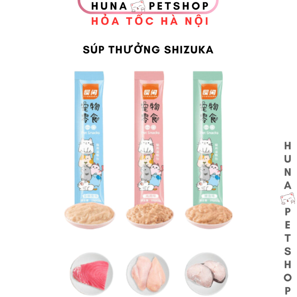 Combo 100 thanh Súp thưởng cho mèo, pet snack chó mèo S2 PET Soup shizuka siêu rẻ - Huna
