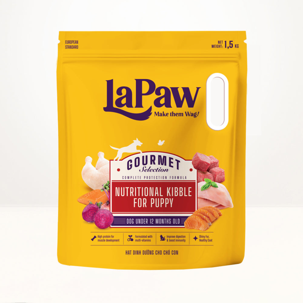 Hạt cho chó laPaw Gourmet hỗn hợp dinh dưỡng túi 1.5Kg