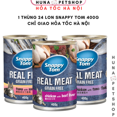 [Hỏa tốc 1H] Combo tiết kiệm Thùng 24 lon  Pate Snappy Tom 400g - Huna