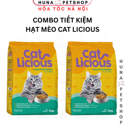 [COMBO 5KG] Hạt cho mèo Cat Licious 26% đạm - Vị cá, bổ sung Yucca, hỗ trợ tiêu hoá, tăng đề kháng