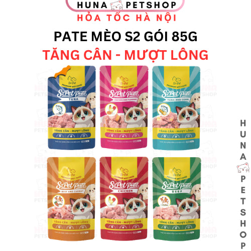Pate S2Pet 85g Dạng Gói Cho Chó Mèo Dạng Sốt Mềm Bổ Sung Nước Dễ Tiêu Hóa Nhiều Vị
