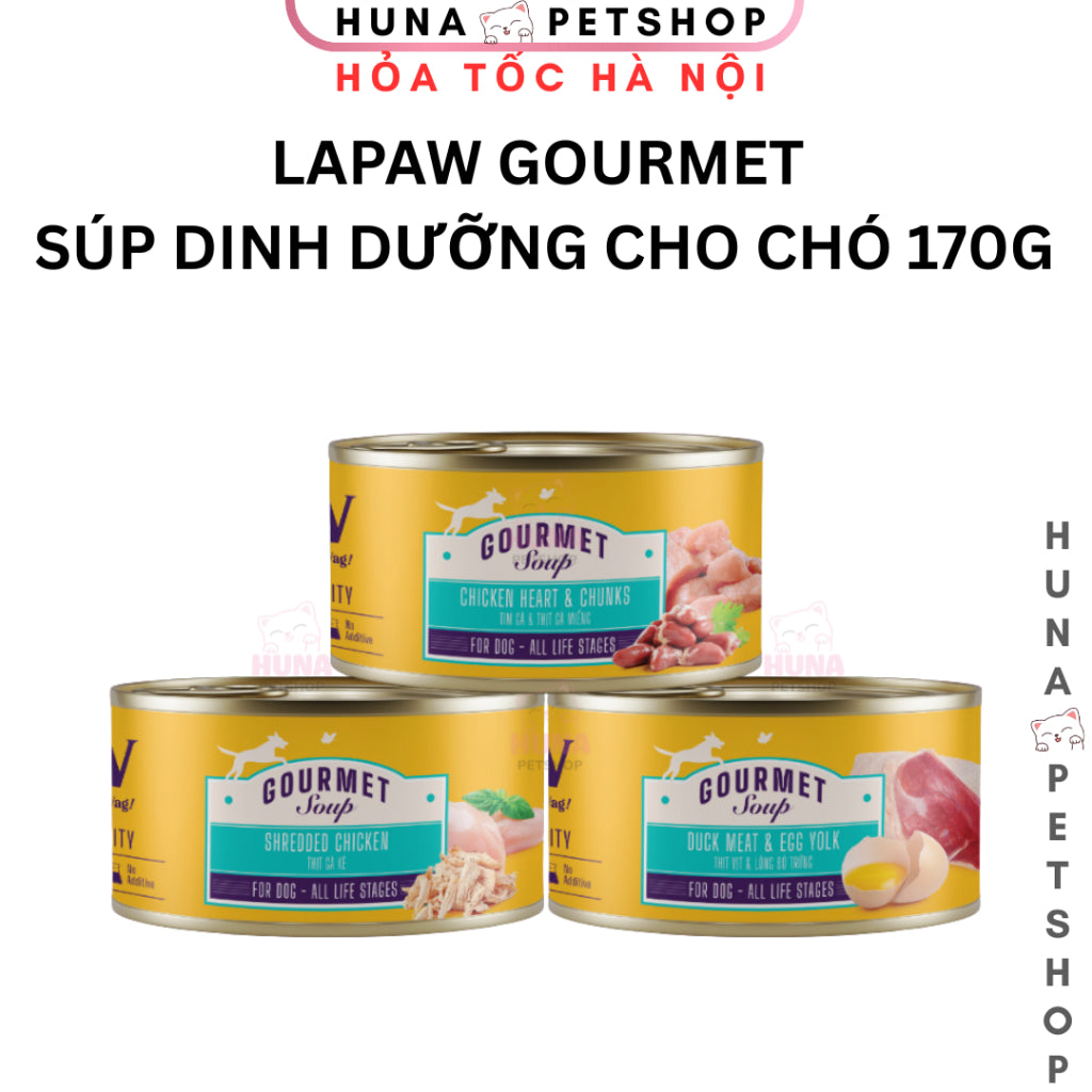 Súp Hầm Dinh Dưỡng Cho Chó laPaw Gourmet 170g – Thịt Gà, Vịt, Tim Gà – Bổ Sung Năng Lượng, Tăng Đề Kháng – huna