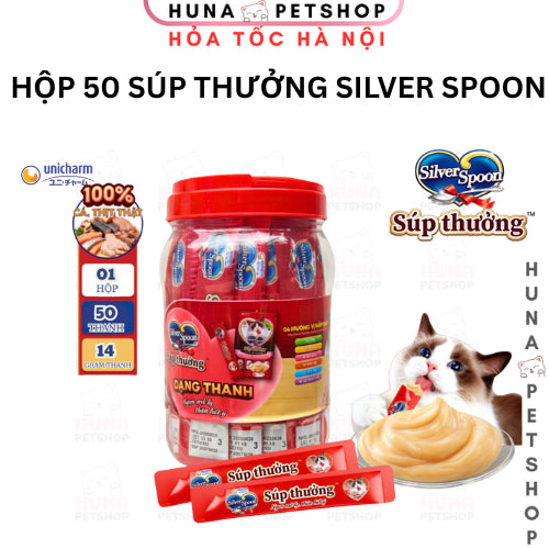 1 hộp 50 thanh - Súp thưởng cho mèo Silver Spoon dạng thanh - Huna
