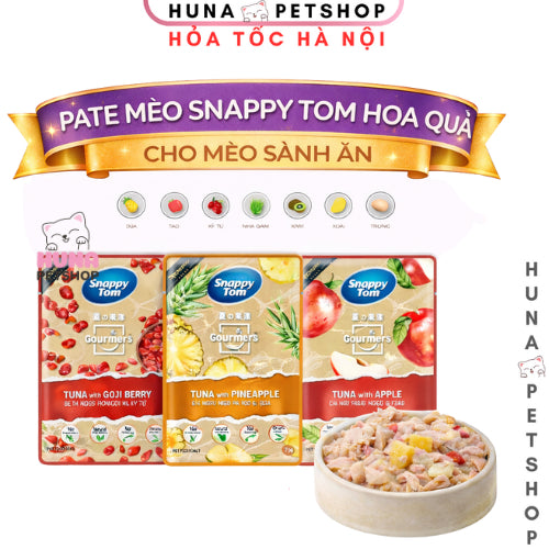 Pate Snappy Tom Hoa quả, rau gói 70g pate cho mèo bổ sung chất xơ dinh dưỡng - Huna