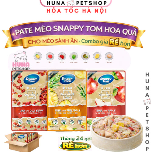 [Thùng 24 Gói] Pate Snappy Tom hoa quả Pate Cho Mèo Gói 70g - Huna