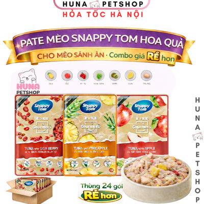 [Thùng 24 Gói] Pate Snappy Tom hoa quả Pate Cho Mèo Gói 70g - Huna