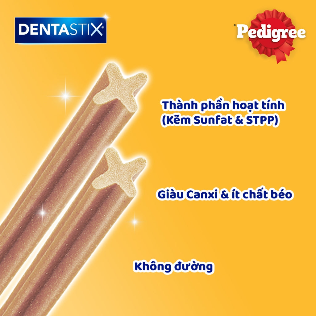 Xương Gặm Chăm Sóc Răng Miệng Cho Chó mọi lứa tuổi PEDIGREE Dentastix - Hương vị thịt gà xông khói